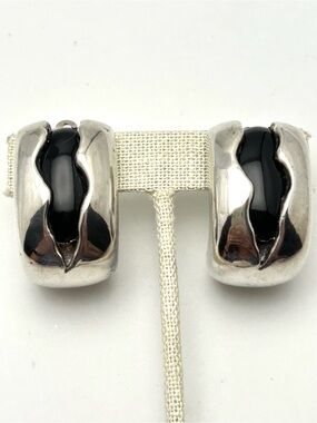 Simon Sebbag SSD Sterling Silver and Black Onyx Earrings